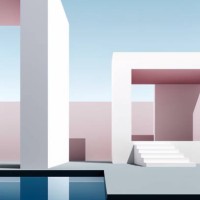 abstract architecture 3d render with buildings and stairs and sky in background - fashion stock pictures, royalty-free photos & images