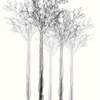 abstract black and white tree shape background - garden decoration stock illustrations