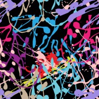 abstract colorful funky graffiti splatters and splashes seamless pattern - fashion stock illustrations