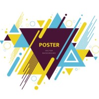 abstract geometric composition forms modern background with decorative triangles - fashion stock illustrations