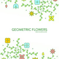 abstract geometric flower spring poster template background - garden decoration stock illustrations