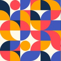 abstract geometric pattern artwork. retro colors and white background. - home decoration stock illustrations