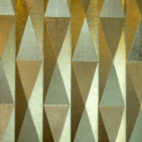 abstract geometric wall with metallic finish - home decoration stock pictures, royalty-free photos & images