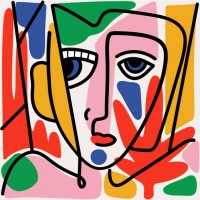 abstract modern face portrait - fashion stock illustrations