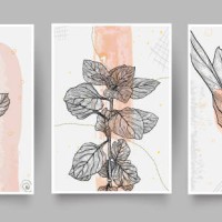 abstract poster collection. set of contemporary art print templates. set of creative hand painted illustration for wall decoration, postcard or brochure design. vector art and watercolor. - fashion stock illustrations
