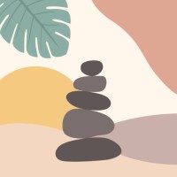 abstrakter hintergrund im boho-stil mit zen-steinen - home decoration stock-grafiken, -clipart, -cartoons und -symbole