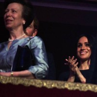Actress and fiancee of Britain's Prince Harry Meghan Markle applauds during The Queen's Birthday Party concert on the occassion of Her Majesty's 92nd...