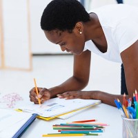 african styliste de travail. - fashion photos et images de collection