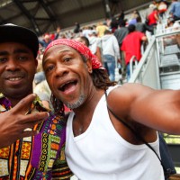 afro-american friends portrait at a sport event - concert stock pictures, royalty-free photos & images