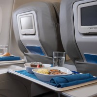 airline meals served on seat tables - food stock pictures, royalty-free photos & images