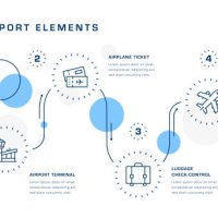 airport elements infographic design - travel stock illustrations