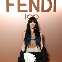 Aitana is seen arriving at the Fendi fashion show during Milan Fashion Week Womenswear Fall/Winter 2025/2026 on February 26, 2025 in Milan, Italy.