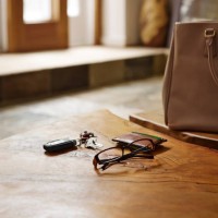 alarm device with glasses and wallet on table. - home decoration stock pictures, royalty-free photos & images