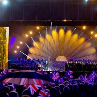 Alfie Boe performs during a concert on the 70th anniversary of VE Day at Horse Guards Parade on May 9, 2015 in London, England.
