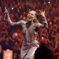Alicia Keys performs onstage during Keys To The Summer Tour at Barclays Center on July 12, 2023 in New York City.