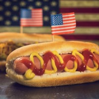 american hotdog for 4th of july - food stock pictures, royalty-free photos & images