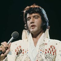 American singer Elvis Presley performing in the 'Aloha from Hawaii Via Satellite', televised concert at the Honolulu International Center, Hawaii,...