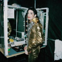 American singer Michael Jackson backstage in Bremen during the HIStory World Tour, 1997.