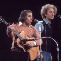 American singers and musicians Paul Simon and Art Garfunkel performing at 'Together with McGovern,' a fundraising concert for the presidential...