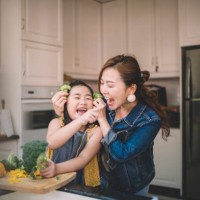 an asian chinese housewife having bonding time with her daughter in kitchen preparing food - food stock pictures, royalty-free photos & images
