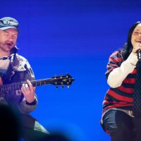 And Billie Eilish perform onstage during the FIREAID Benefit Concert for California Fire Relief at Intuit Dome on January 30, 2025 in Inglewood,...