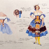 antique image from french magazine, theatre costumes - fashion stock illustrations