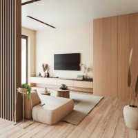 apartment in japandi style design - home decoration stock pictures, royalty-free photos & images