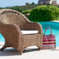 armchair at the poolside - garden decoration stock pictures, royalty-free photos & images