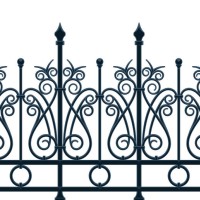art nouveau fence - garden decoration stock illustrations