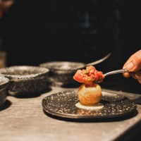 art of plating: a gourmet dish in the making - food stock pictures, royalty-free photos & images