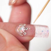 artificial nails - faulse diamond decoration - nails art stock pictures, royalty-free photos & images