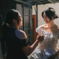 asian chinese female emcee handshake congratulating success performance of female opera singer at backstage after performance show - concert stock pictures, royalty-free photos & images