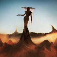 asian gothic woman in hat against backdrop of smoke and blue sky. fashion. witch. halloween look - fashion stock pictures, royalty-free photos & images