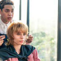 asian hairdresser owner is giving advice about hairstyle to his customer at hair salon. - hairstyle stock pictures, royalty-free photos & images