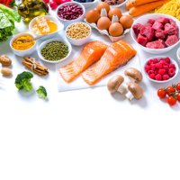 assortment of various kinds of food types on withe background - food stock pictures, royalty-free photos & images