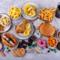 assortment of various unhealthy junk food - food stock pictures, royalty-free photos & images