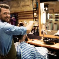 at barber shop - hairstyle stock pictures, royalty-free photos & images