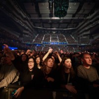 Audience during a performance by the Spanish band Vetusta Morla at WiZink Center on November 30, 2023 in Madrid, Spain.