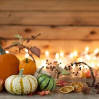 autumn pumpkin arrangement on a wood background - home decoration stock pictures, royalty-free photos & images