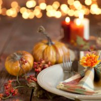 autumn thanksgiving dining table place setting on an old wood rustic table - home decoration stock pictures, royalty-free photos & images