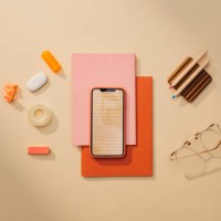 back to school: a neat flat lay minimalistic still life composition of school supplies (books, sticky notes, pens, technology) - fashion stock pictures, royalty-free photos & images