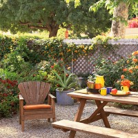 backyard outdoor living space - garden decoration photos et images de collection