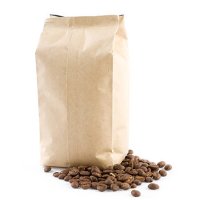 bag with coffee beans isolated on white - coffee stock pictures, royalty-free photos & images