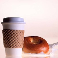 bagel and coffee cup - junk food stock pictures, royalty-free photos & images