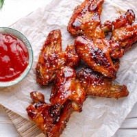 barbecue wings,high angle view of food on table,ukraine - junk food stock pictures, royalty-free photos & images