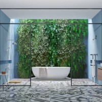 bathroom with vertical garden - garden decoration stock pictures, royalty-free photos & images