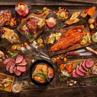 bbq feast - food stock pictures, royalty-free photos & images