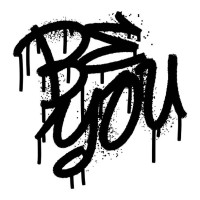 be you slogan words black graffiti airbrush spraypaint typography - fashion stock illustrations