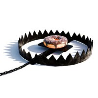 bear trap with a donut - junk food stock pictures, royalty-free photos & images