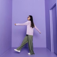 beautiful asian woman posing in studio in fashionable trend clothes. fashion concept - fashion stock pictures, royalty-free photos & images